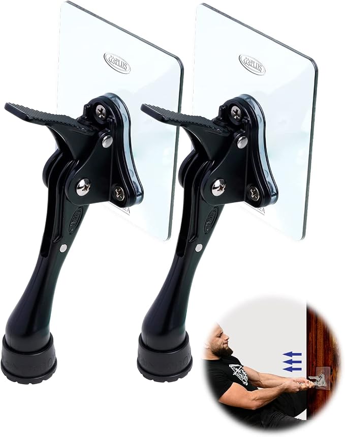 Door Stopper with Adhesive Bracket Stickers, No Drilling or Tools Needed by HASHI