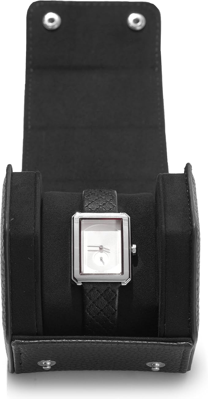 Oirlv Luxury Hexagonal Leather Watch Travel Case Single Watch Box - Image 2