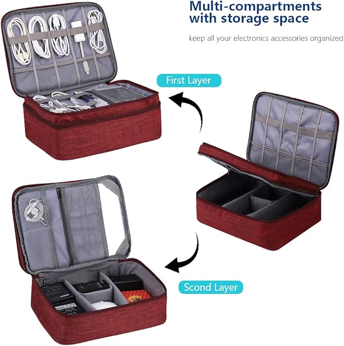 ORIENT FAMULAY Travel Electronics Organizer, Waterproof Cable Organizer Bag - Image 3