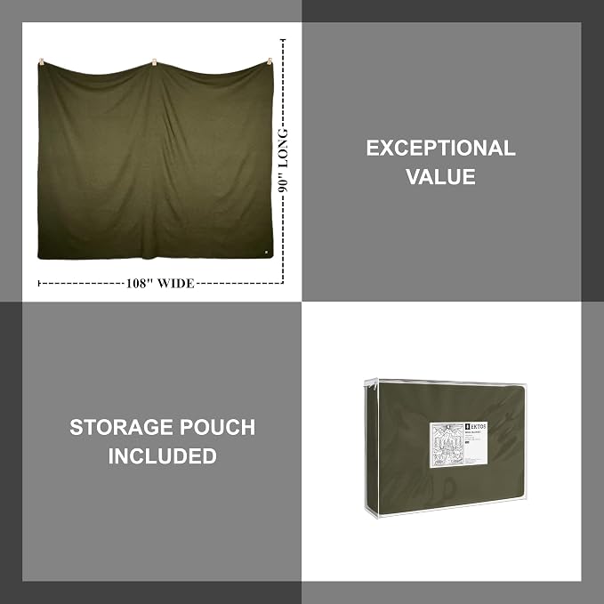 EKTOS 100% Virgin Wool Blanket, Best Camp Bedding, Extra Large - Image 5