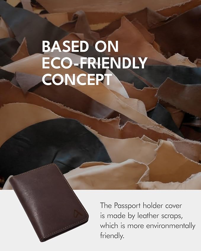 ALLIVE Passport Holder for Travel Women Men, Genuine Leather Passport Cover - Image 2