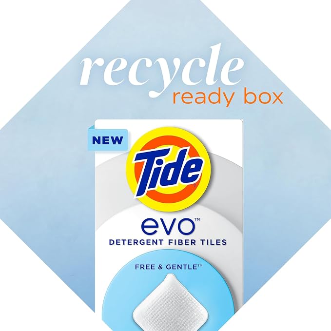 Tide Evo Free & Gentle Laundry Detergent Tiles, Fragrance-Free, 40 Medium Sized - Image 7