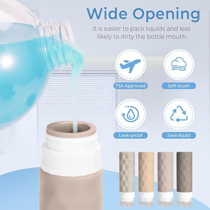 16pack Travel Bottles for Toiletries, TSA Approved Travel Size Containers Set - Image 4