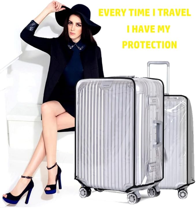 2pcs Clear PVC Suitcase Covers Protectors Transparent Luggage Cover Waterproof - Image 8