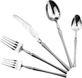 Gugrida 20 piece Silver Flatware Set 304 Stainless Steel Fork Spoon Cutlery by Gugrida