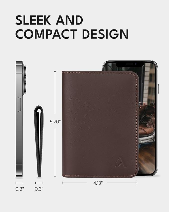 ALLIVE Passport Holder for Travel Women Men, Genuine Leather Passport Cover - Image 6