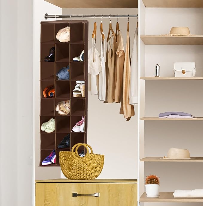 SIMPLE HOUSEWARE Hanging Closet Organizers 24 Section Shoe Shelves - Image 5