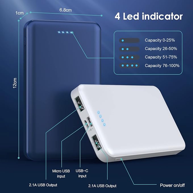 Portable Charger Power Bank 10000mAh, Ultra Slim Compact External Battery Pack - Image 5