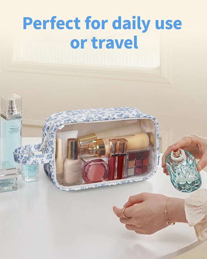 Narwey Clear Toiletry Bags for Traveling Women Men, Make Up Organizer, Skincare - Image 7