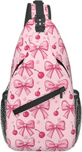 SUPLUCHOM Sling Bag Pink Bows Cherry Hiking Daypack Crossbody Shoulder Backpack by SUPLUCHOM