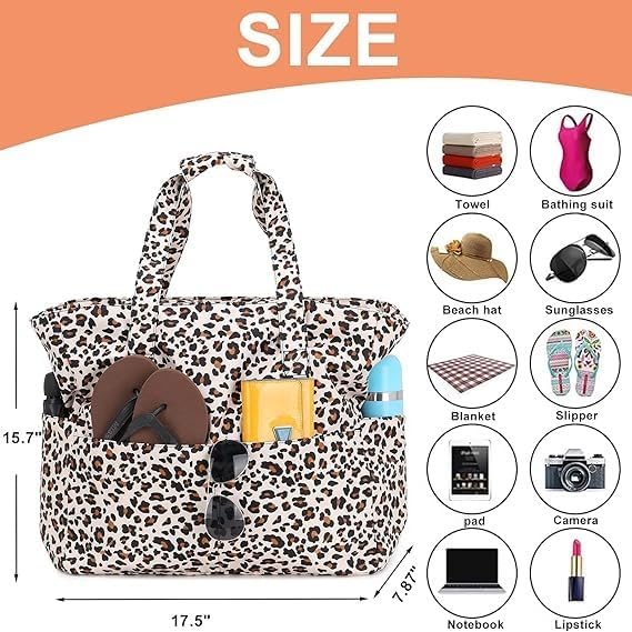 Beach Pool Bags Tote for Women Ladies Large Gym Tote Carry On Bag - Image 5