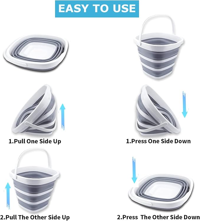 Collapsible Basin Bucket, 9L Collapsible Dishpan - Image 4