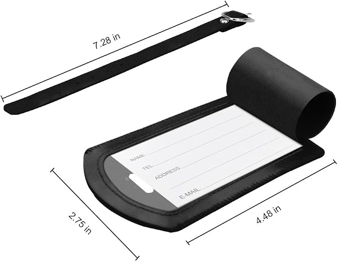 FINTIE 2 Pack Luggage Tags, Leather Name ID Labels - Image 5