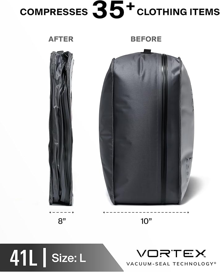 Black Voyage Reusable Vacuum Compression Travel Bag - Image 5