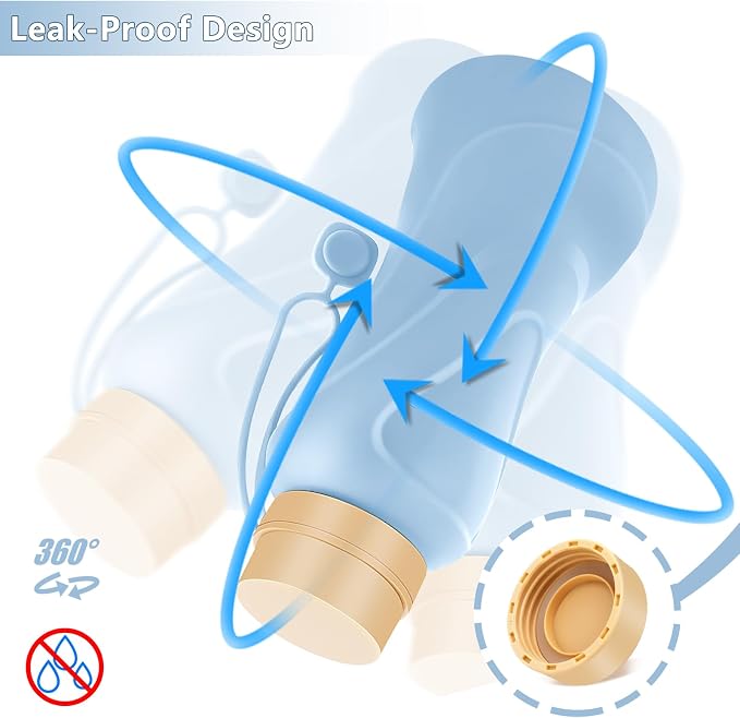 Collapsible Water Bottles 2 Pack, Leak Proof, Reuseable BPA Free Silicone - Image 5