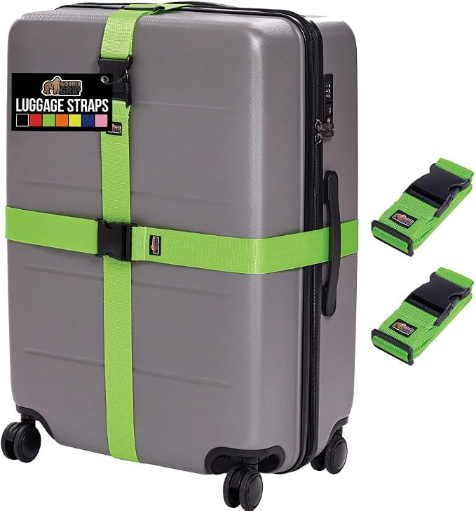 GORILLA GRIP Heavy Duty Adjustable Luggage Straps by GorillaGrip