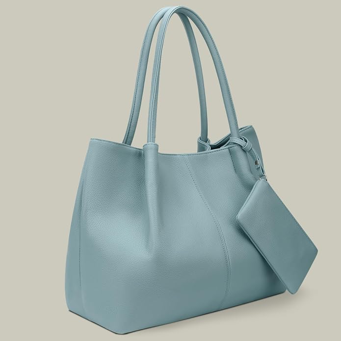KKXIU Tote Bag for Women Vegan Leather Shoulder Purse Large Capacity Travel Bag - Image 2
