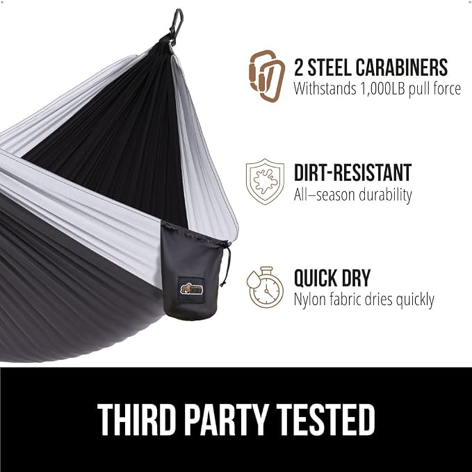 GORILLA GRIP Durable Portable Camping Hammock, Holds 400lbs - Image 5