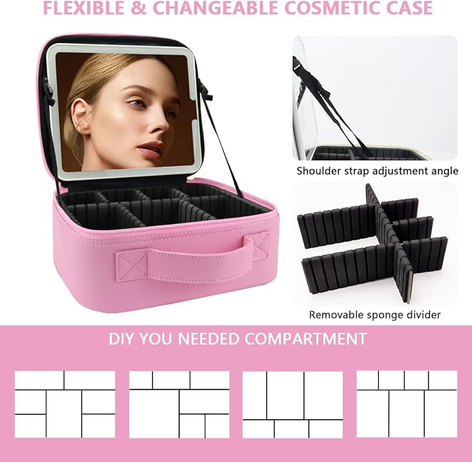 Travel Makeup Bag for Makeup Artists Large Makeup Case, - Image 2