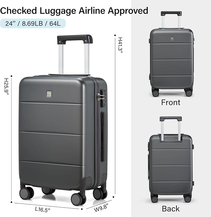 Hanke 24 Inch Checked Luggage - Image 2