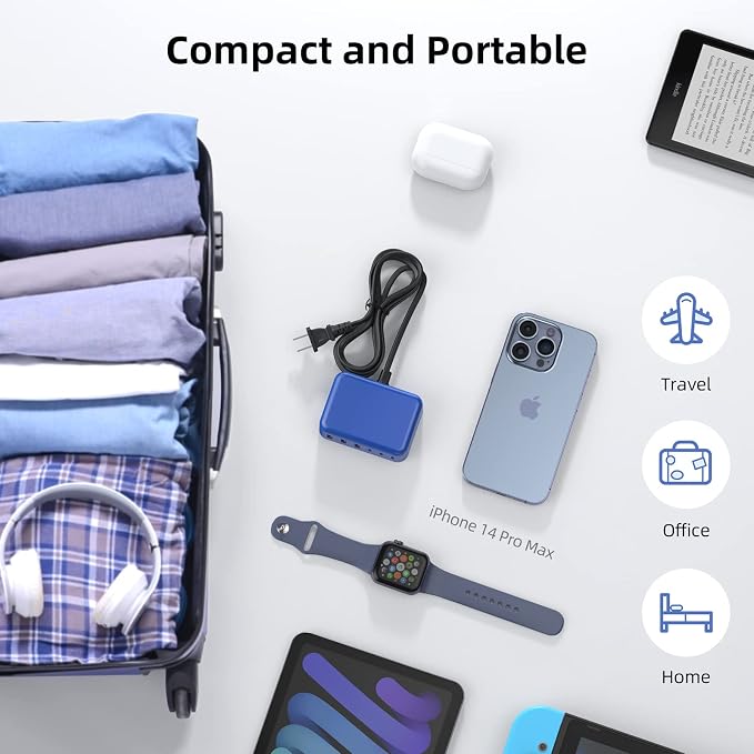 USB C Charger Block, 100W GaN 6 Port PD USB C QC USB A Wall Charger Adapter - Image 5