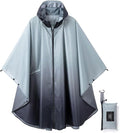 Rain Poncho Jacket Coat Hooded Zipper Style by salamra