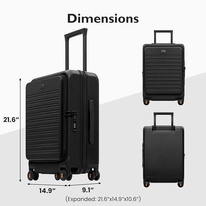 LEVEL8 Top Opening Carry on Luggage Expandable, Large Suitcases - Image 8