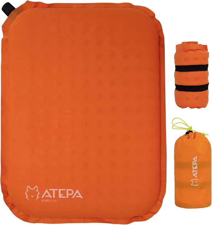 ATEPA Inflatable Stadium Seat Cushion, Self-Inflating Memory Foam Stadium Seats by ATEPA