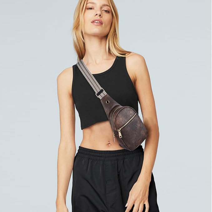 Telena Small Sling Bag for Women Leather Crossbody Fanny Packs Chest Bag for - Image 2