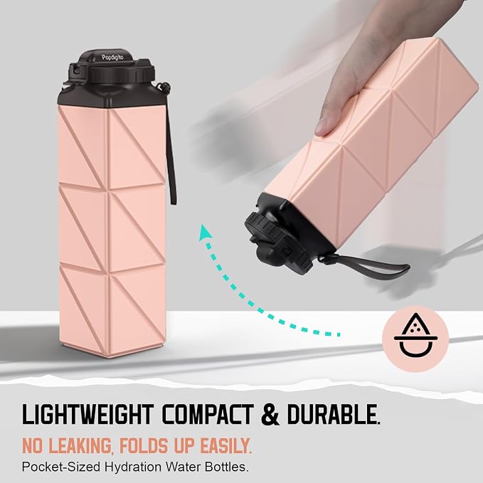 Collapsible Water Bottles 20.6oz Foldable Water Bottle BPA Free Reusable - Image 6