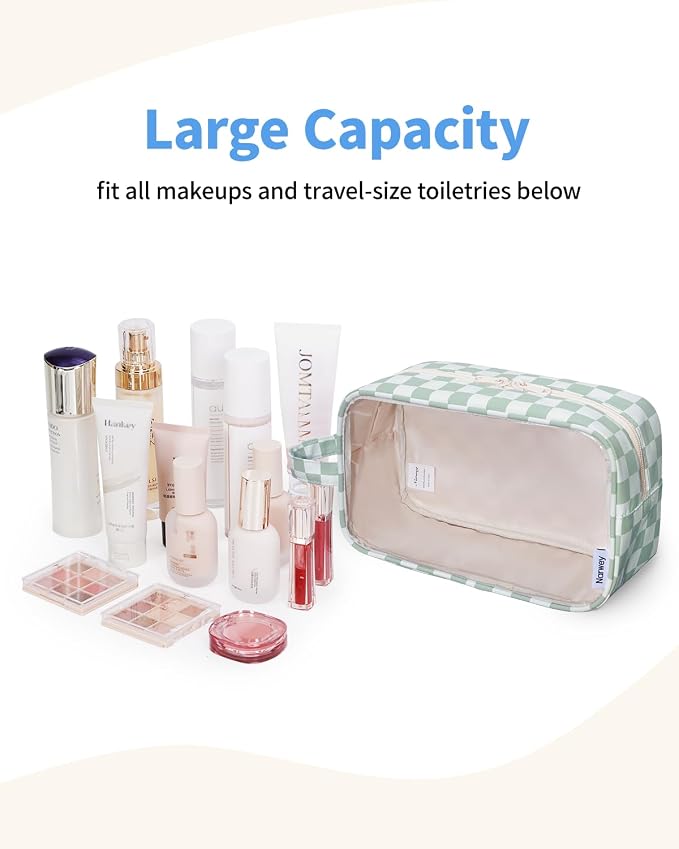 Narwey Clear Toiletry Bags for Traveling Women Men, Make Up Organizer, Skincare - Image 2