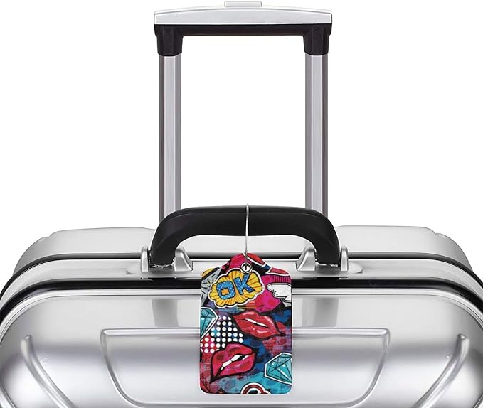 2 Pack Funny Luggage Tags with Red Lips Pattern - Image 6
