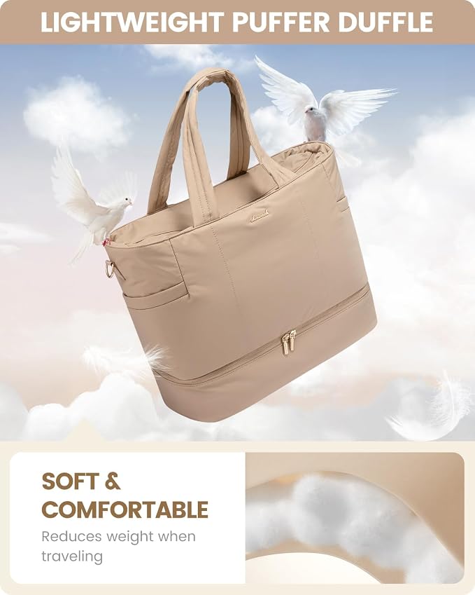 LOVEVOOK Travel Duffle Bag, Puffer Weekender Bags - Image 3