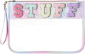 DYSHAYEN Chenille Letter Clear Zipper Pouch by DYSHAYEN