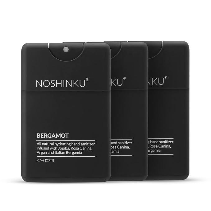 Noshinku - Refillable Hand Sanitizer Bergamot 3-Pack, Travel Size Spray by Noshinku