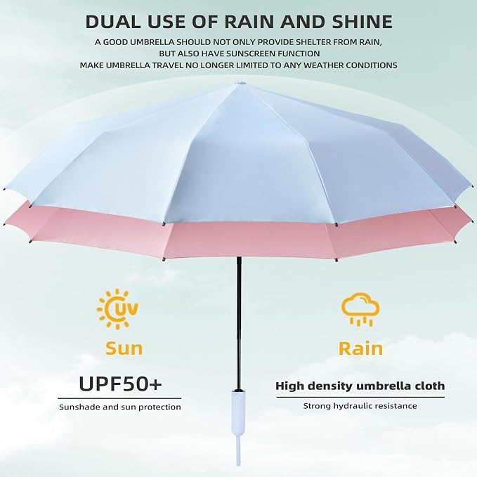 Folding Umbrella Anti-UV Compact Durable Folding Umbrella Auto Open Close - Image 3