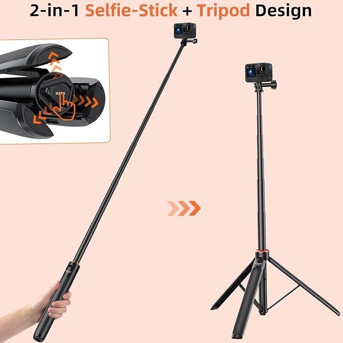 53.5" Portable Travel Selfie Stick Tripod - Image 3