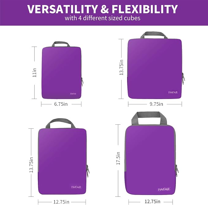 BAGAIL 4 Set/6 Set/8 Set Compression Packing Cubes Travel Accessories - Image 2
