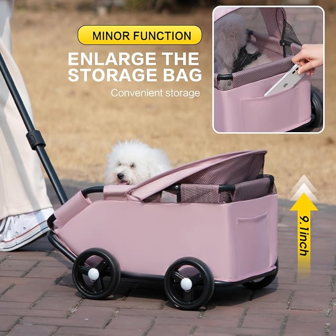 Dog Stroller 4 Wheels Folding Dog Cart - Image 4