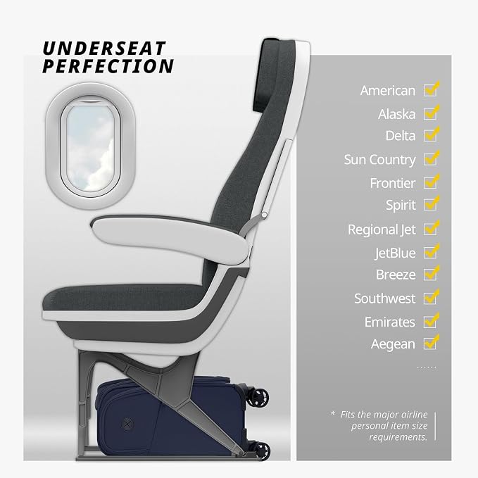 Verage Under Seat Luggage with Wheels, Softside Small Suitcase Spinner Carry On - Image 3