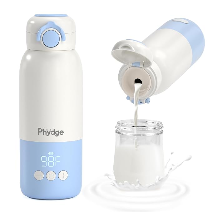 Portable Bottle Warmer for Travel, 12.5oz Cordless Baby Milk Warmer on The go by Phydge