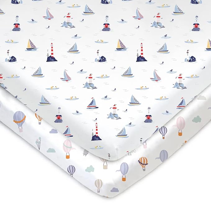 TotAha Premium Stretchy Pack N Play Playard Sheets | Mini Crib - Image 6
