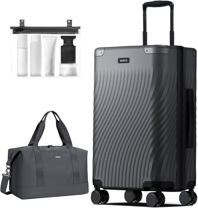ECOHUB Hardside Expandable Carry On Luggage, Recycled PC 24" Rolling Luggage by ECOHUB