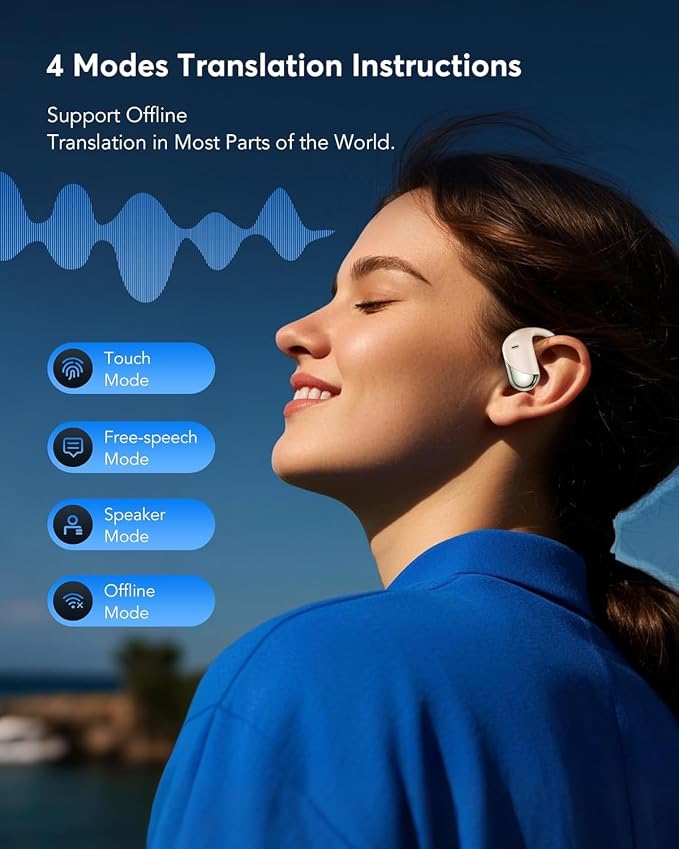 AI Translator Earbuds Real-Time 144 Languages & Accents, 3-in-1 Open Ear - Image 8