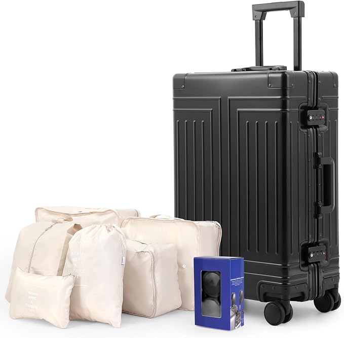 All Aluminum Magnesium Carry On Luggage，Cut from Whole Aluminum Sheet，22x14x9 by KANGSHILU