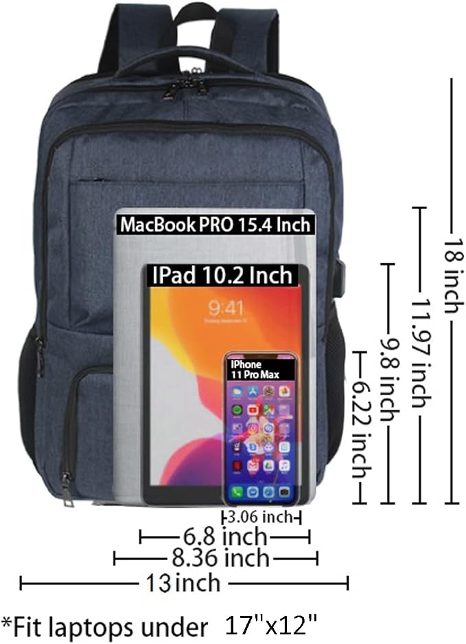 Laptop Backpack Fits 17 Inch Computer, Bussiness Travel Backpack - Image 4