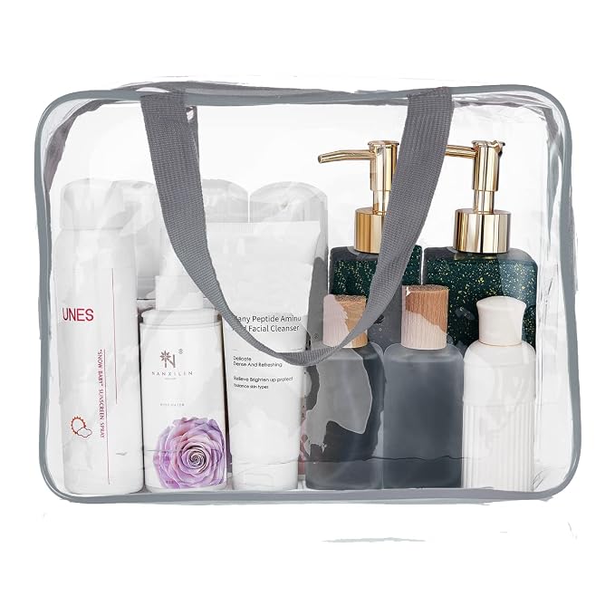 6Pcs Crystal Clear PVC Travel Toiletry Bag Kit - Image 6