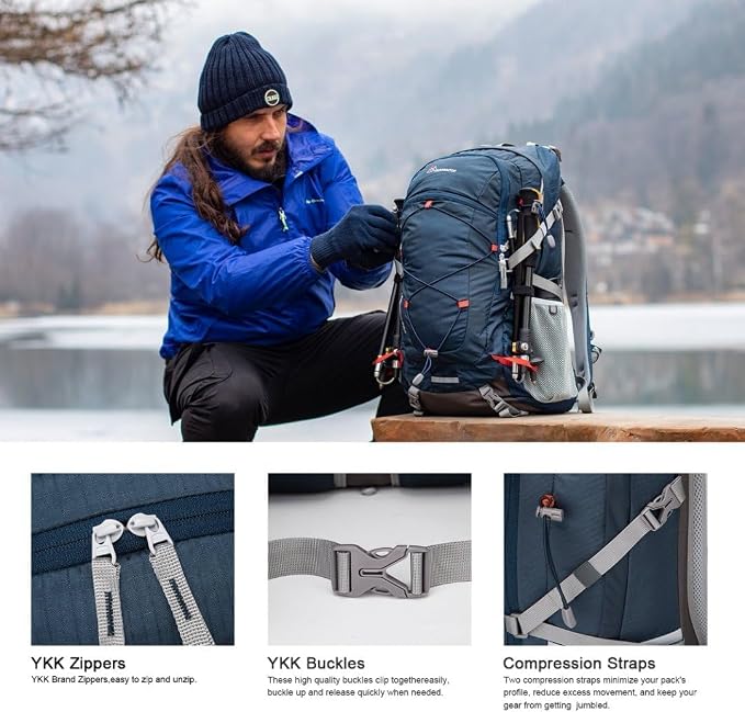 MOUNTAINTOP 25L/40L Hiking Backpack, Lightweight Travel Backpack - Image 3
