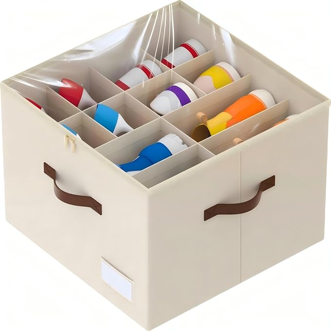 Shoe Organizer for Closet, Foldable Shoe Storage Containers, Fits up to 16 Pairs by LIKMYPICK