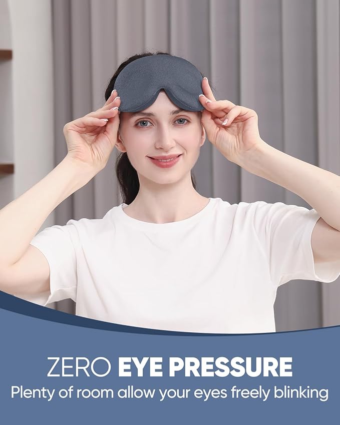 MZOO Sleep Eye Mask for Side Sleeper Men Women, Zero Eye Pressure 3D Sleeping - Image 2